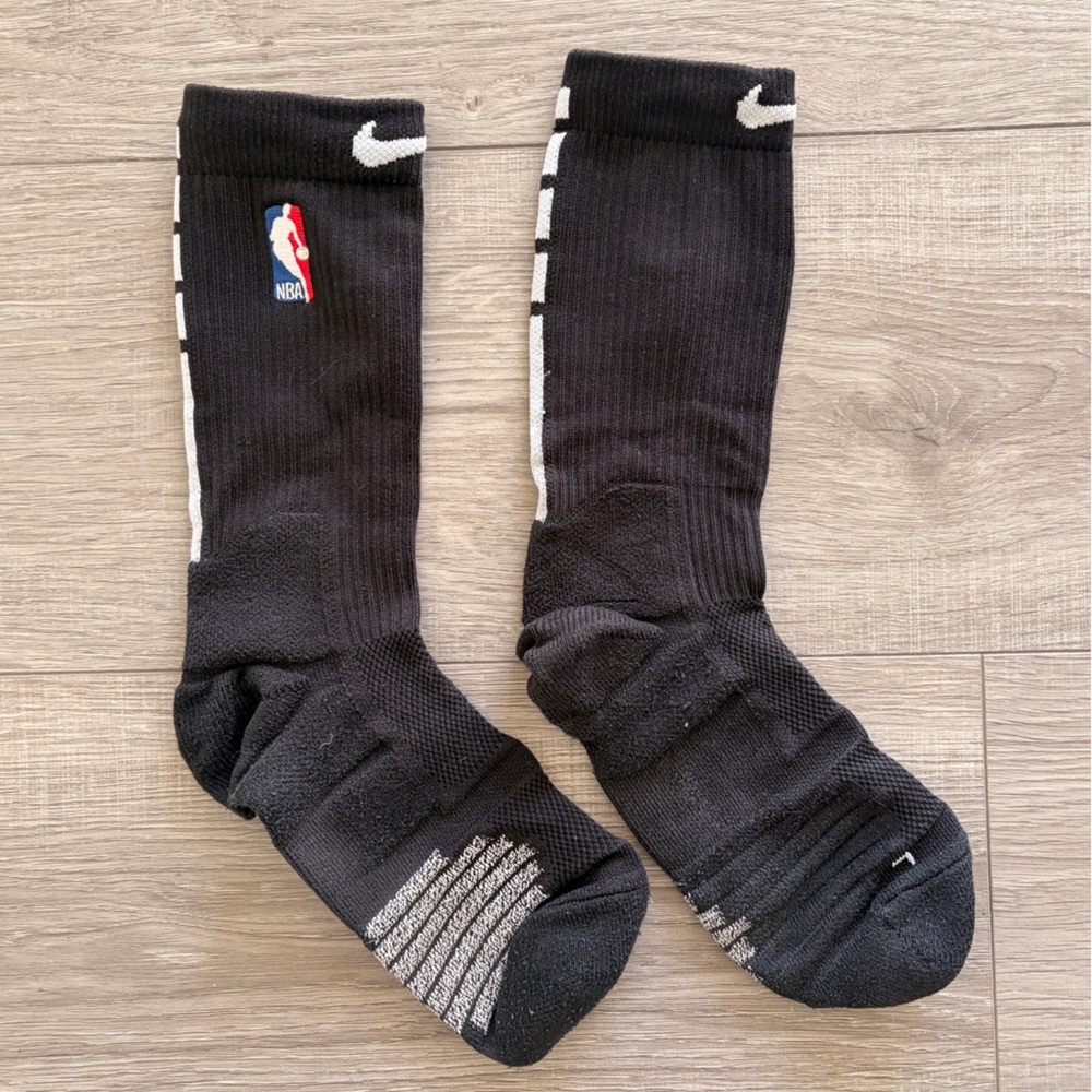 Nike Elite NBA Crew Basketball Socks Black Performance Athletic, size L